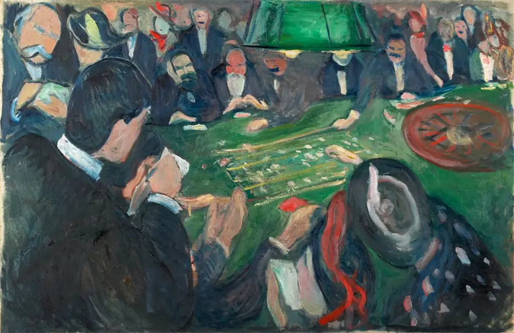 At the Roulette Table in Monte Carlo in Detail Edvard Munch